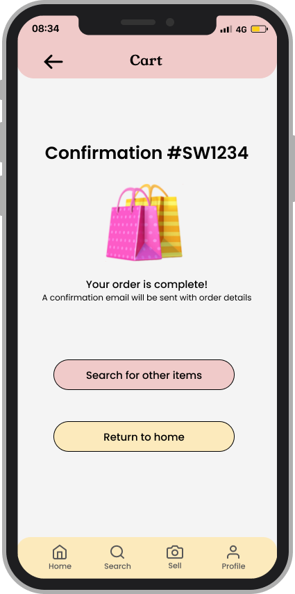 11. Purchase confirmation page